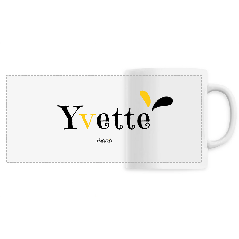 Cadeau anniversaire : Mug - Yvette - 6 Coloris - Cadeau Original - Cadeau Personnalisable - Cadeaux-Positifs.com -Unique-Blanc-