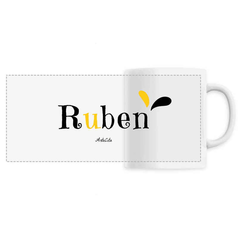 Cadeau anniversaire : Mug - Ruben - 6 Coloris - Cadeau original - Cadeau Personnalisable - Cadeaux-Positifs.com -Unique-Blanc-