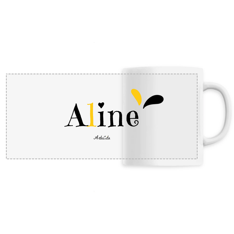 Cadeau anniversaire : Mug - Aline - 6 Coloris - Cadeau Original - Cadeau Personnalisable - Cadeaux-Positifs.com -Unique-Blanc-