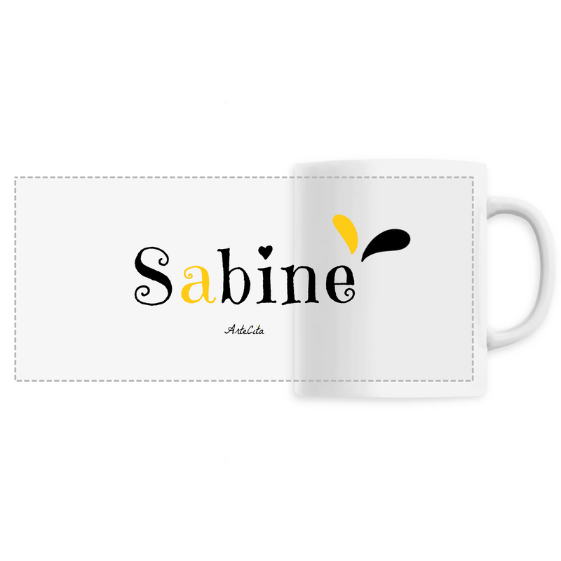 Cadeau anniversaire : Mug - Sabine - 6 Coloris - Cadeau Original - Cadeau Personnalisable - Cadeaux-Positifs.com -Unique-Blanc-