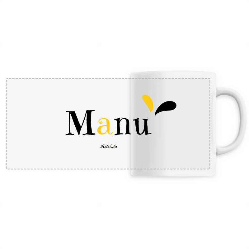 Cadeau anniversaire : Mug - Manu - 6 Coloris - Cadeau Original - Cadeau Personnalisable - Cadeaux-Positifs.com -Unique-Blanc-