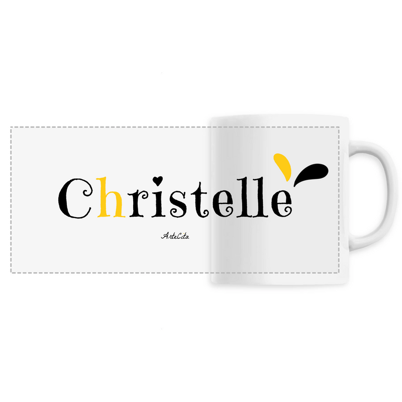 Cadeau anniversaire : Mug - Christelle - 6 Coloris - Cadeau Original - Cadeau Personnalisable - Cadeaux-Positifs.com -Unique-Blanc-