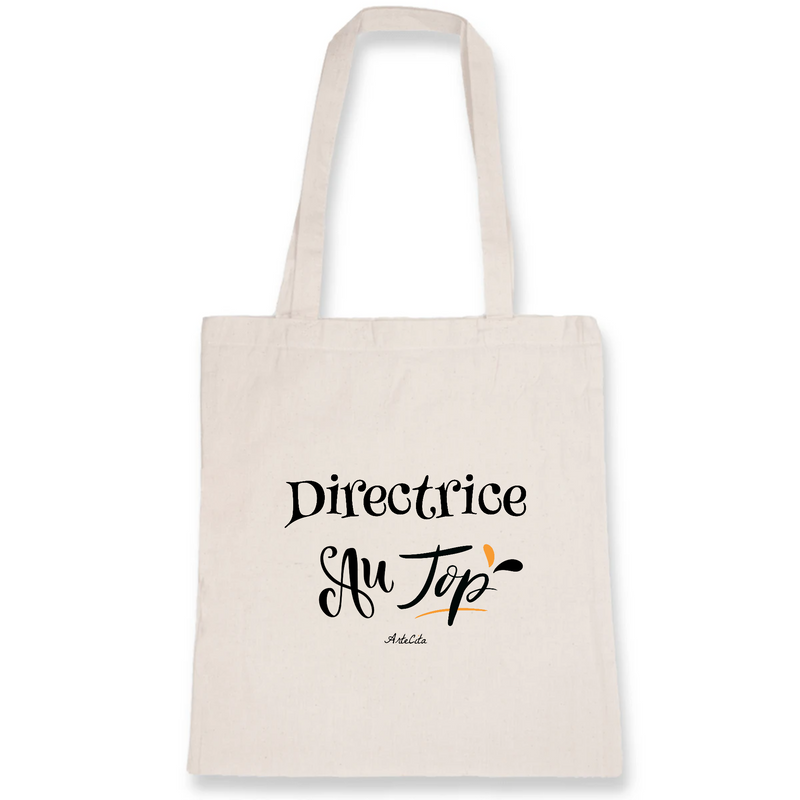 Cadeau anniversaire : Tote Bag - Directrice au Top - Coton Bio - Cadeau Original - Cadeau Personnalisable - Cadeaux-Positifs.com -Unique-Blanc-