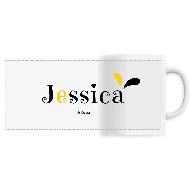 Cadeau anniversaire : Mug - Jessica - 6 Coloris - Cadeau Original - Cadeau Personnalisable - Cadeaux-Positifs.com -Unique-Blanc-