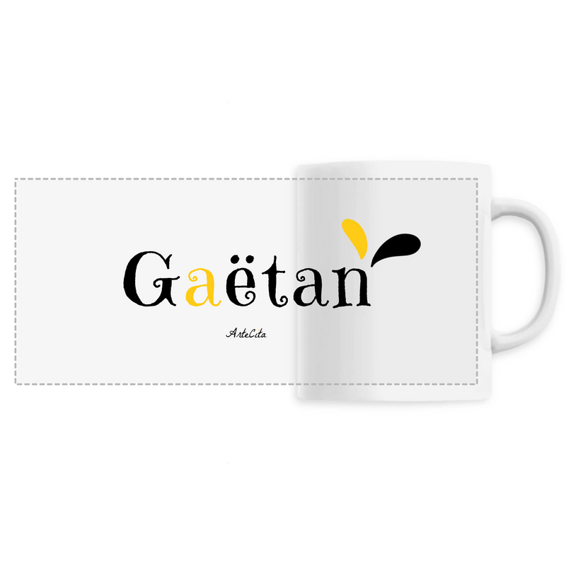 Cadeau anniversaire : Mug - Gaëtan - 6 Coloris - Cadeau Original - Cadeau Personnalisable - Cadeaux-Positifs.com -Unique-Blanc-