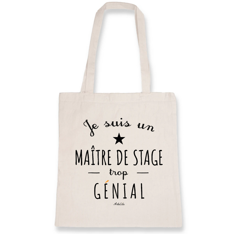 Cadeau anniversaire : Tote Bag - Un Maître de Stage trop Génial - Cadeau Durable & Original - Cadeau Personnalisable - Cadeaux-Positifs.com -Unique-Blanc-