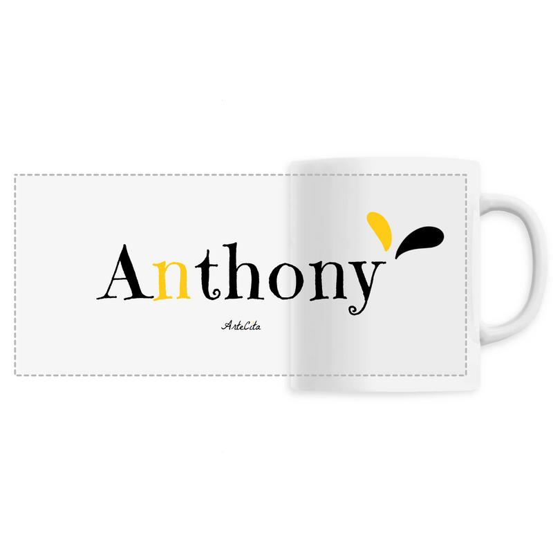 Cadeau anniversaire : Mug - Anthony - 6 Coloris - Cadeau Original - Cadeau Personnalisable - Cadeaux-Positifs.com -Unique-Blanc-