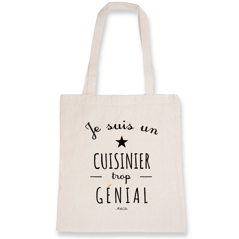 Cadeau anniversaire : Tote Bag - Un Cuisinier trop Génial - Coton Bio - Cadeau Original - Cadeau Personnalisable - Cadeaux-Positifs.com -Unique-Blanc-