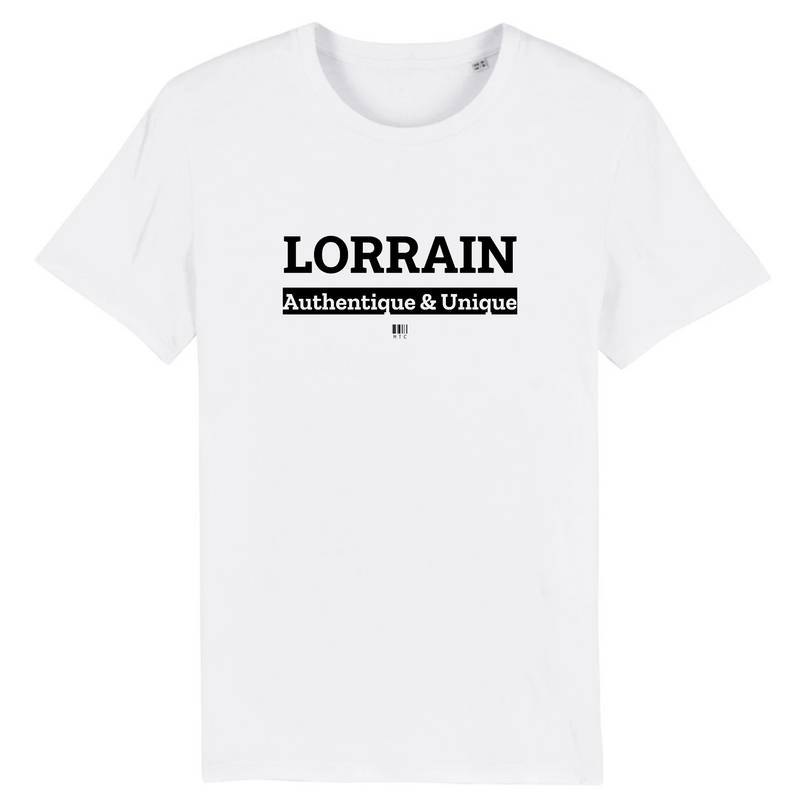 Cadeau anniversaire : T-Shirt - Lorrain - Coton Bio - 7 Coloris - Cadeau Original - Cadeau Personnalisable - Cadeaux-Positifs.com -XS-Blanc-