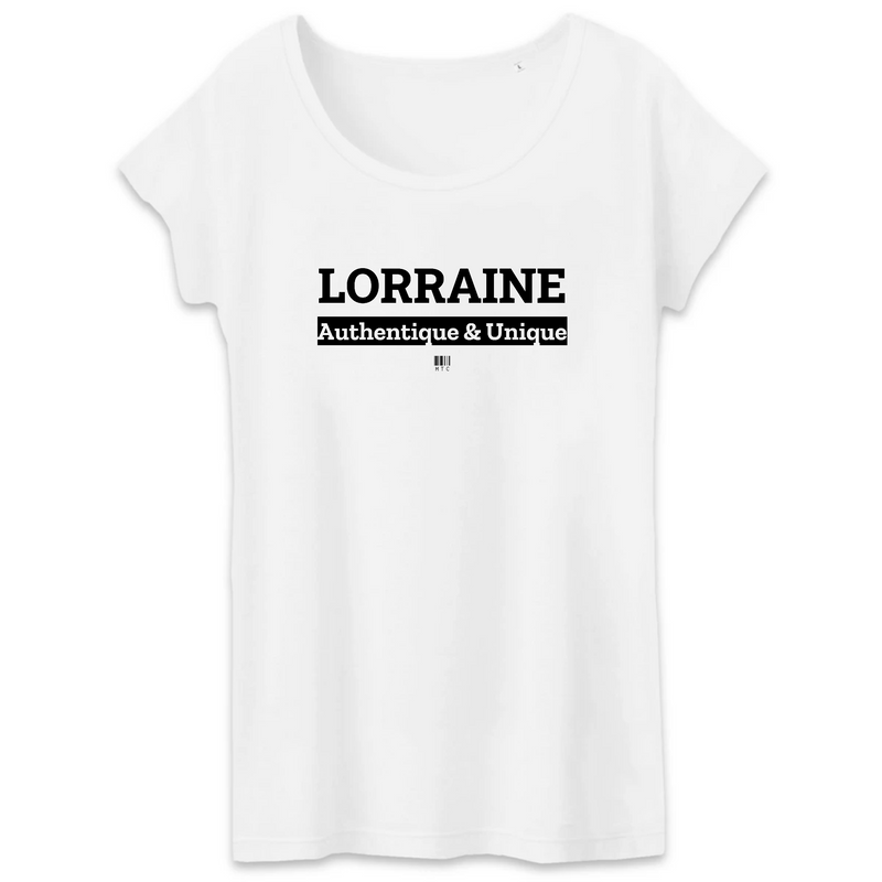 Cadeau anniversaire : T-Shirt - Lorraine - Coton Bio - 3 Coloris - Cadeau Original - Cadeau Personnalisable - Cadeaux-Positifs.com -XS-Blanc-