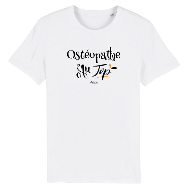 T-Shirt - Ostéopathe au Top - Homme - Coton Bio - Cadeau Original - Cadeau Personnalisable - Cadeaux-Positifs.com -XS-Blanc-