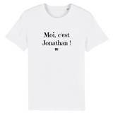 T-Shirt - Moi c'est Jonathan - Coton Bio - 7 Coloris - Cadeau Original - Cadeau Personnalisable - Cadeaux-Positifs.com -XS-Blanc-