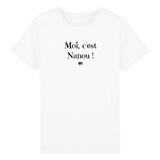 T-Shirt Enfant - Moi c'est Nanou - Coton Bio - 5 Coloris - Cadeau Original - Cadeau Personnalisable - Cadeaux-Positifs.com -3-4 ans-Blanc-