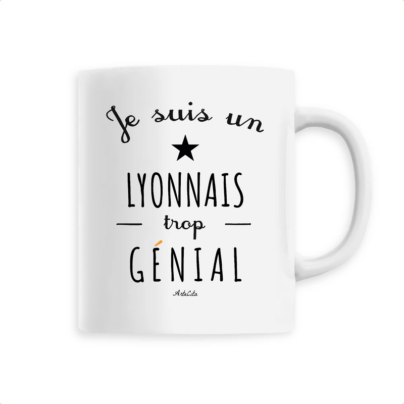 Cadeau anniversaire : Mug - Un Lyonnais trop Génial - 6 Coloris - Cadeau Original - Cadeau Personnalisable - Cadeaux-Positifs.com -Unique-Blanc-