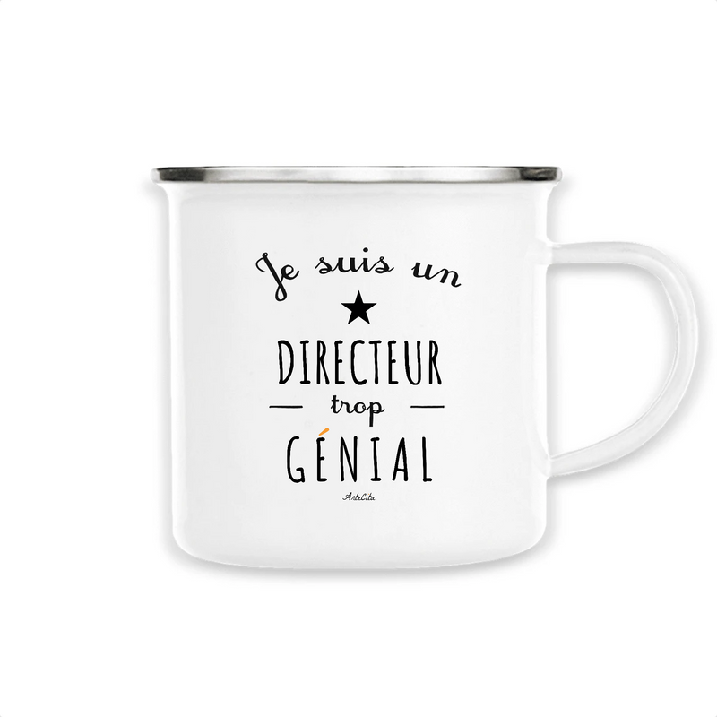 Cadeau anniversaire : Mug - Un Directeur trop Génial - Métal émaillé - Cadeau Original - Cadeau Personnalisable - Cadeaux-Positifs.com -Unique-Blanc-