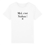 T-Shirt Enfant - Moi c'est Nathan - Coton Bio - Cadeau Original - Cadeau Personnalisable - Cadeaux-Positifs.com -3-4 ans-Blanc-