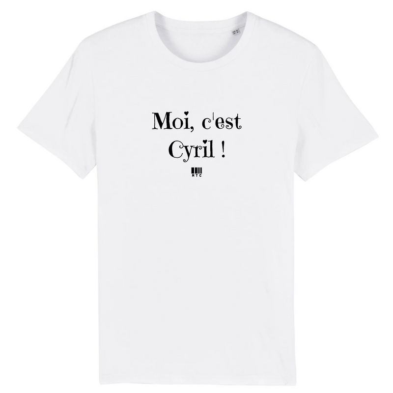 Cadeau anniversaire : T-Shirt - Moi c'est Cyril - Coton Bio - 7 Coloris - Cadeau Original - Cadeau Personnalisable - Cadeaux-Positifs.com -XS-Blanc-