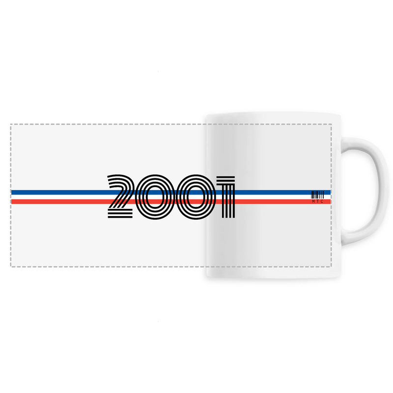 Cadeau anniversaire : Mug - Année 2001 - 6 Coloris - Cadeau Original - Cadeau Personnalisable - Cadeaux-Positifs.com -Unique-Blanc-