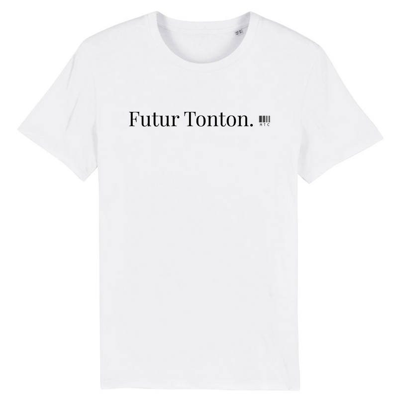 Cadeau anniversaire : T-Shirt - Futur Tonton - Coton Bio - 7 Coloris - Cadeau Original - Cadeau Personnalisable - Cadeaux-Positifs.com -XS-Blanc-