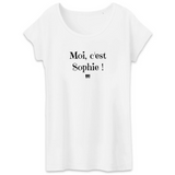 T-Shirt - Moi c'est Sophie - Coton Bio - 3 Coloris - Cadeau Original - Cadeau Personnalisable - Cadeaux-Positifs.com -XS-Blanc-