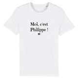 T-Shirt - Moi c'est Philippe - Coton Bio - 7 Coloris - Cadeau Original - Cadeau Personnalisable - Cadeaux-Positifs.com -XS-Blanc-