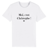 T-Shirt - Moi c'est Christophe - Coton Bio - 7 Coloris - Cadeau Original - Cadeau Personnalisable - Cadeaux-Positifs.com -XS-Blanc-