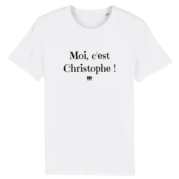 T-Shirt - Moi c'est Christophe - Coton Bio - 7 Coloris - Cadeau Original - Cadeau Personnalisable - Cadeaux-Positifs.com -XS-Blanc-