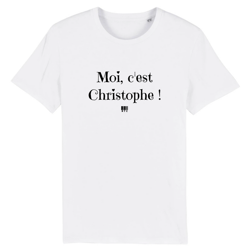 Cadeau anniversaire : T-Shirt - Moi c'est Christophe - Coton Bio - 7 Coloris - Cadeau Original - Cadeau Personnalisable - Cadeaux-Positifs.com -XS-Blanc-
