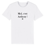 T-Shirt - Moi c'est Anthony - Coton Bio - 7 Coloris - Cadeau Original - Cadeau Personnalisable - Cadeaux-Positifs.com -XS-Blanc-
