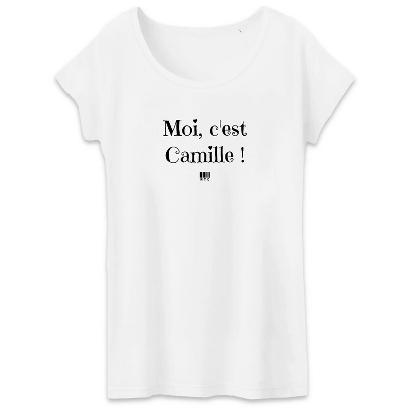 Cadeau anniversaire : T-Shirt - Moi c'est Camille - Coton Bio - 3 Coloris - Cadeau Original - Cadeau Personnalisable - Cadeaux-Positifs.com -XS-Blanc-