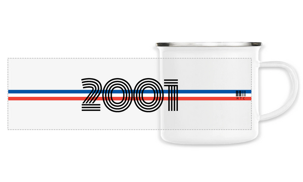 Mug - Année 2001 - Métal émaillé - Cadeau Original - Cadeau Personnalisable - Cadeaux-Positifs.com -Unique-Blanc-
