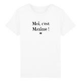 T-Shirt Enfant - Moi c'est Maxime - Coton Bio - Cadeau Original - Cadeau Personnalisable - Cadeaux-Positifs.com -3-4 ans-Blanc-