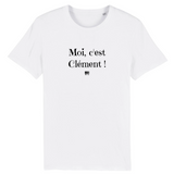 T-Shirt - Moi c'est Clément - Coton Bio - 7 Coloris - Cadeau Original - Cadeau Personnalisable - Cadeaux-Positifs.com -XS-Blanc-