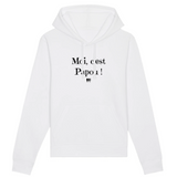 Sweat à Capuche - Moi c'est Papou - Coton Bio - Cadeau Original - Cadeau Personnalisable - Cadeaux-Positifs.com -XS-Blanc-