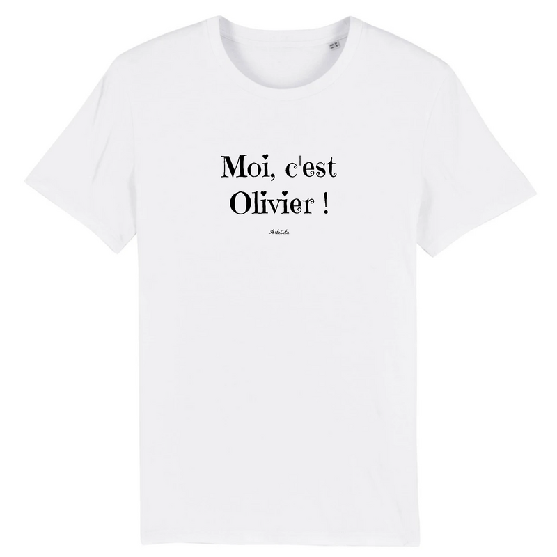 Cadeau anniversaire : T-Shirt - Moi c'est Olivier - Coton Bio - 7 Coloris - Cadeau Original - Cadeau Personnalisable - Cadeaux-Positifs.com -XS-Blanc-