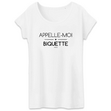 T-Shirt - Appelle-moi Biquette - Coton Bio - Femme - Cadeau Durable - Cadeau Personnalisable - Cadeaux-Positifs.com -XS-Blanc-