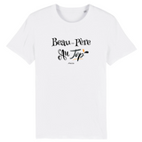 T-Shirt - Beau-Père au Top - Coton Bio - 2 Coloris - Cadeau Original - Cadeau Personnalisable - Cadeaux-Positifs.com -XS-Blanc-