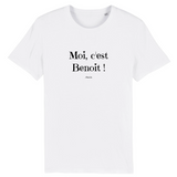 T-Shirt - Moi c'est Benoit - Coton Bio - 7 Coloris - Cadeau Original - Cadeau Personnalisable - Cadeaux-Positifs.com -XS-Blanc-