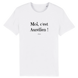 T-Shirt - Moi c'est Aurélien - Coton Bio - 7 Coloris - Cadeau Original - Cadeau Personnalisable - Cadeaux-Positifs.com -XS-Blanc-