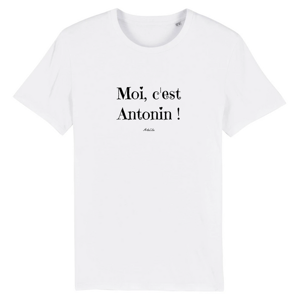 T-Shirt - Moi c'est Antonin - Coton Bio - 7 Coloris - Cadeau Original - Cadeau Personnalisable - Cadeaux-Positifs.com -XS-Blanc-
