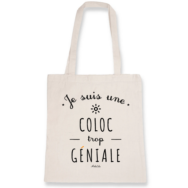 Tote Bag - Une Coloc trop Géniale - Coton Bio - Cadeau Original - Cadeau Personnalisable - Cadeaux-Positifs.com -Unique-Blanc-