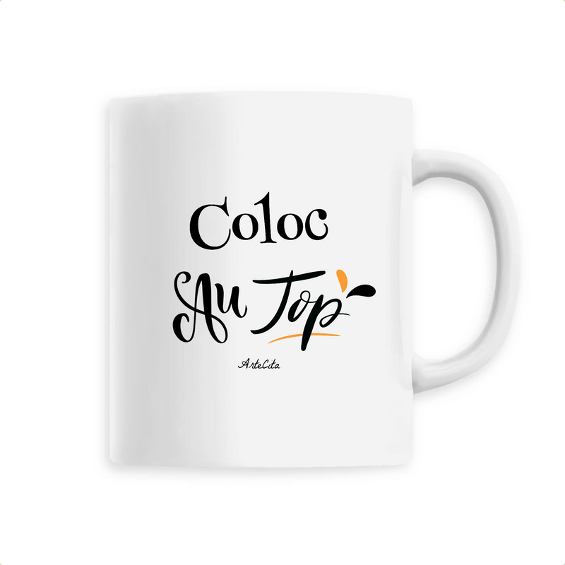 Cadeau anniversaire : Mug - Coloc au Top - 6 Coloris - Cadeau Original - Cadeau Personnalisable - Cadeaux-Positifs.com -Unique-Blanc-