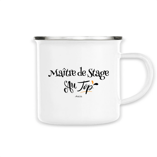 Mug - Maître de Stage au Top - Métal émaillé - Cadeau Original - Cadeau Personnalisable - Cadeaux-Positifs.com -Unique-Blanc-