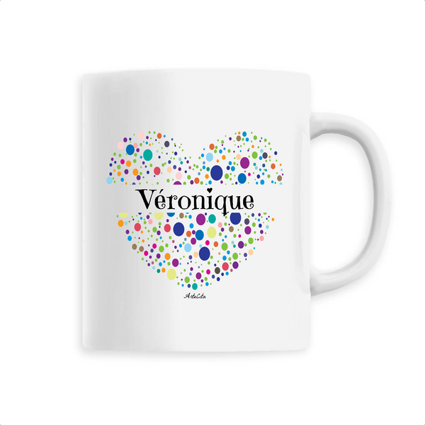 Mug - Véronique (Coeur) - 6 Coloris - Cadeau Unique & Tendre - Cadeau Personnalisable - Cadeaux-Positifs.com -Unique-Blanc-