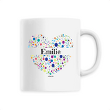 Mug - Emilie (Coeur) - 6 Coloris - Cadeau Unique & Tendre - Cadeau Personnalisable - Cadeaux-Positifs.com -Unique-Blanc-