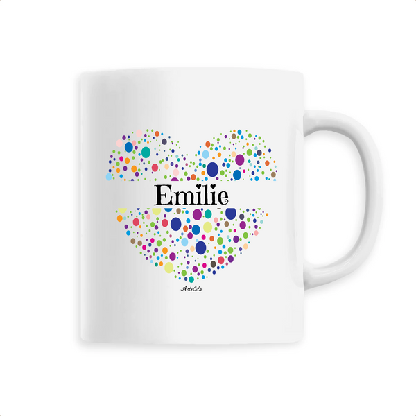 Mug - Emilie (Coeur) - 6 Coloris - Cadeau Unique & Tendre - Cadeau Personnalisable - Cadeaux-Positifs.com -Unique-Blanc-