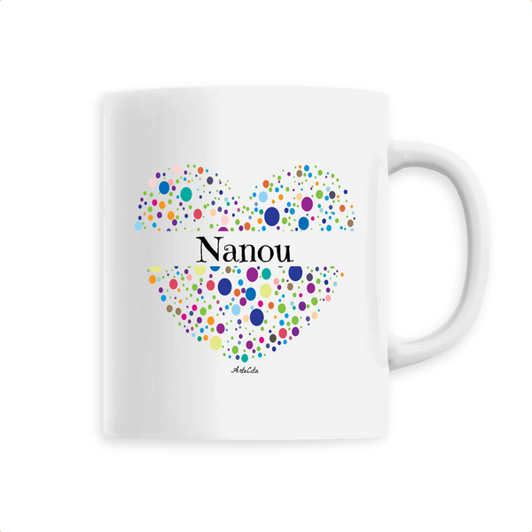 Mug - Nanou (Coeur) - 6 Coloris - Cadeau Unique & Tendre - Cadeau Personnalisable - Cadeaux-Positifs.com -Unique-Blanc-