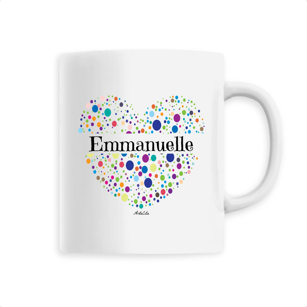 Mug - Emmanuelle (Coeur) - 6 Coloris - Cadeau Unique & Tendre - Cadeau Personnalisable - Cadeaux-Positifs.com -Unique-Blanc-