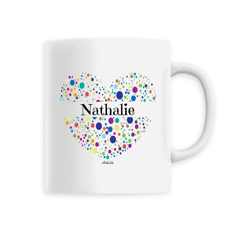 Cadeau anniversaire : Mug - Nathalie (Coeur) - 6 Coloris - Cadeau Unique & Tendre - Cadeau Personnalisable - Cadeaux-Positifs.com -Unique-Blanc-