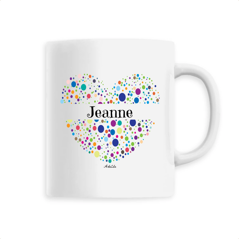Cadeau anniversaire : Mug - Jeanne (Coeur) - 6 Coloris - Cadeau Unique & Tendre - Cadeau Personnalisable - Cadeaux-Positifs.com -Unique-Blanc-